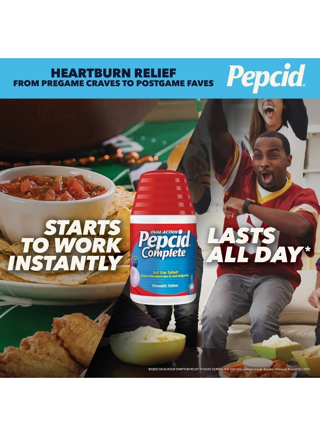 Pepcid Complete Acid Reducer + Antacid Chewable Tablets, Heartburn Relief, Mint, 25 ct (Packaging May Vary) - Image 5